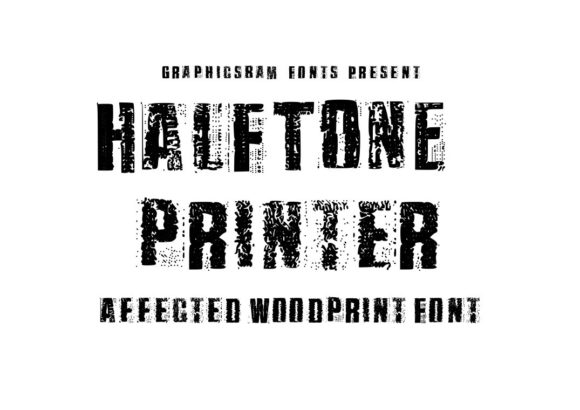 Halftone Printer: A Bold Display Font for Vintage Designs